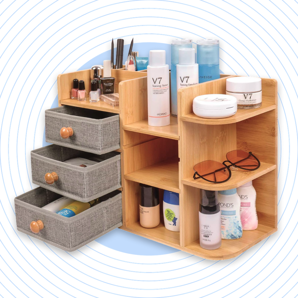 mDesign Small 2-Tier Plastic High-Rise Bathroom Cabinet Organizer - Vitamin  Bottle, Medicine, Makeup Storage Shelf for Sink, Counter, and Vanity -  Perfect for Hair Product Organization - Clear