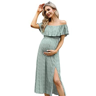 Maternity Off-Shoulder Dress