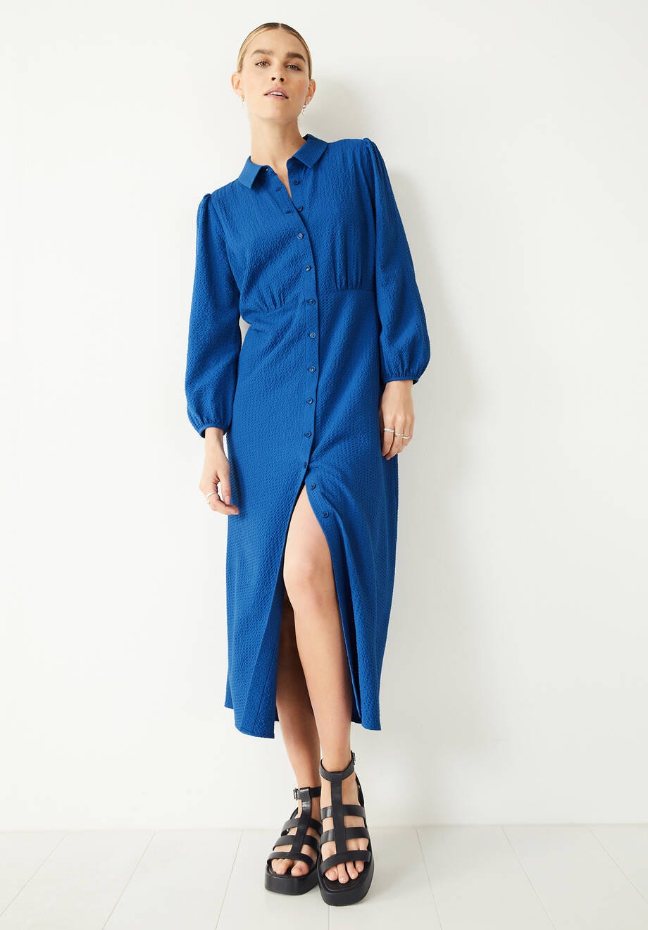 Textured Shirt Dress