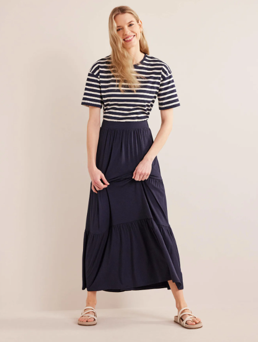 Pleated jersey hotsell maxi skirt uk