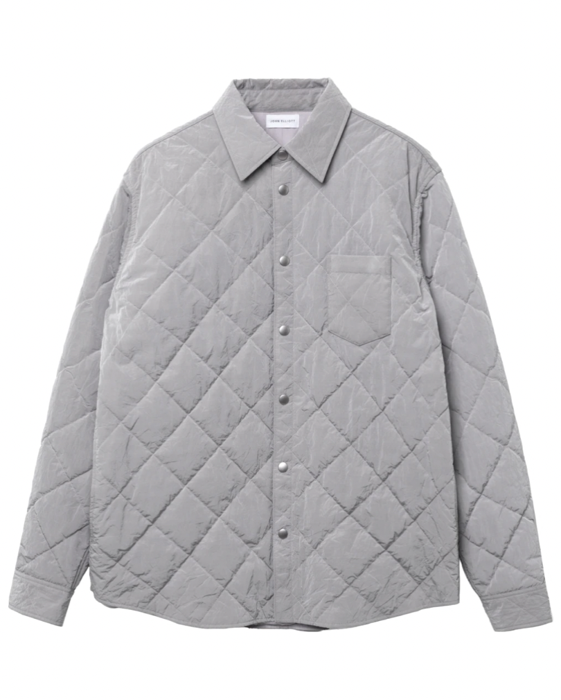 Classic-Collar Quilted Jacket