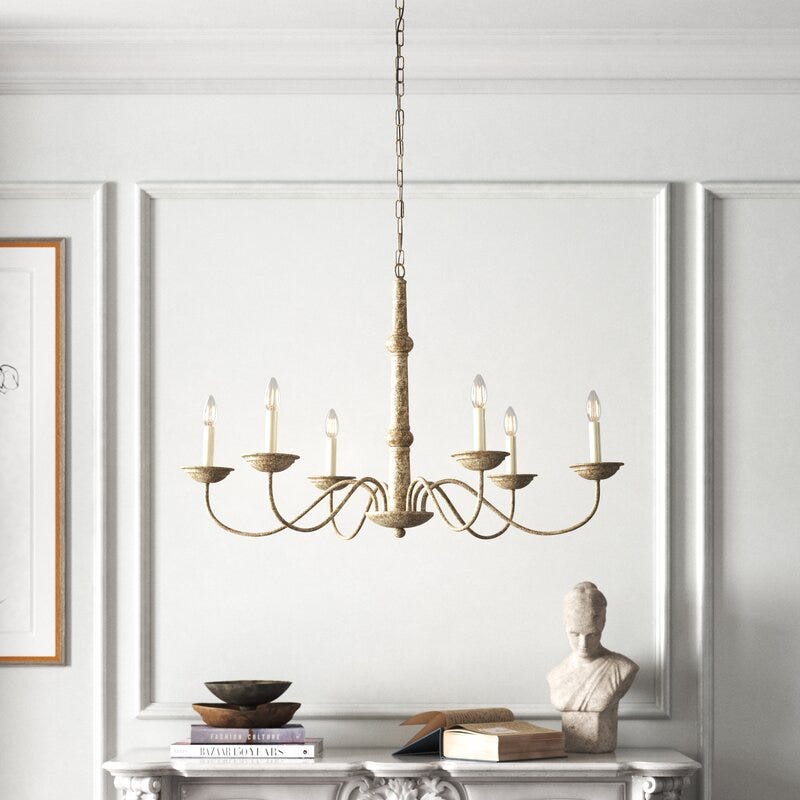 6 Light Candle Style Classic Chandelier