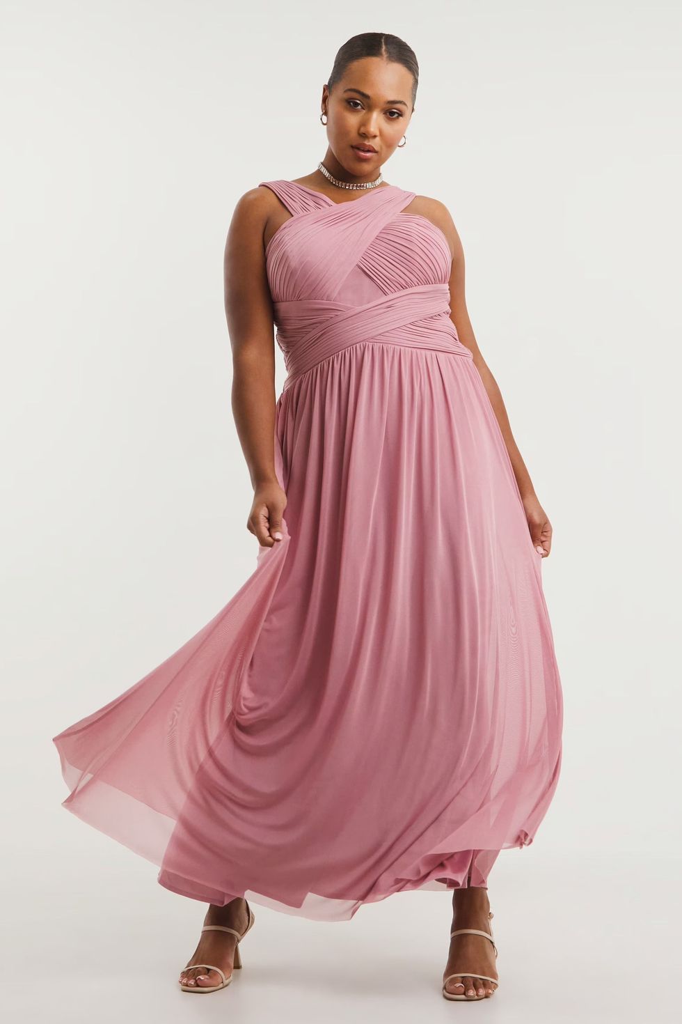 Crossover maxi occasion dress
