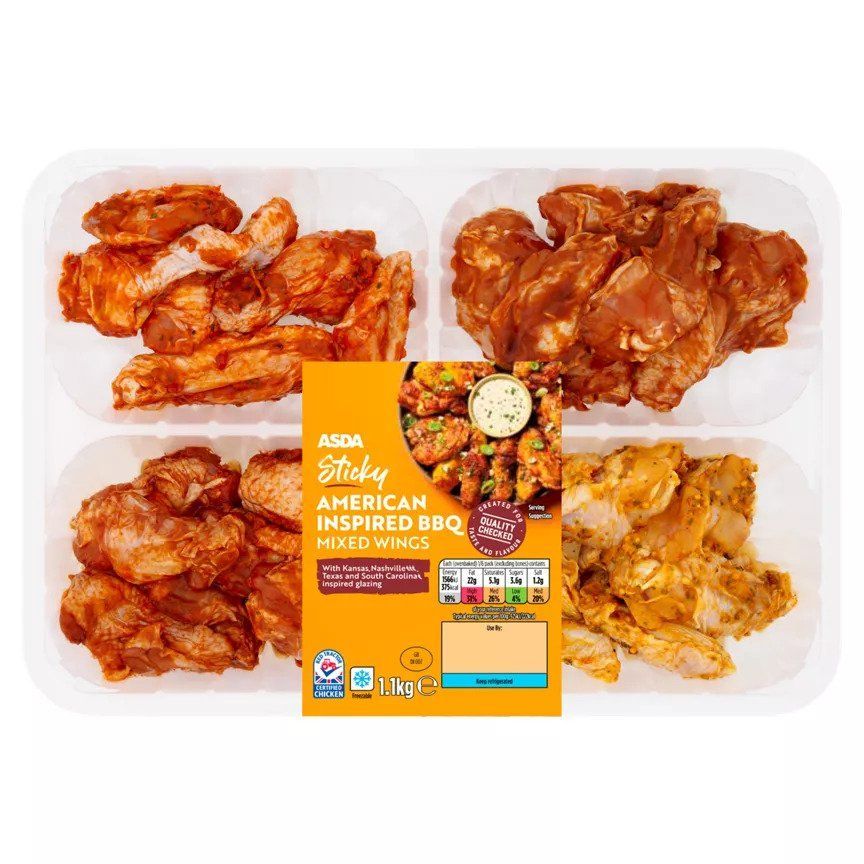 ASDA Sticky American Inspired BBQ Mixed Wings 1.1kg