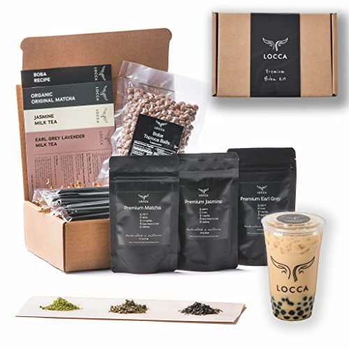 Premium Matcha Bubble Tea Kit Gift Set - Matcha Pink Latte Kit (Boba Kit) -  Vegan Friendly