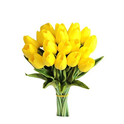 Yellow Artificial Tulip Silk Flowers