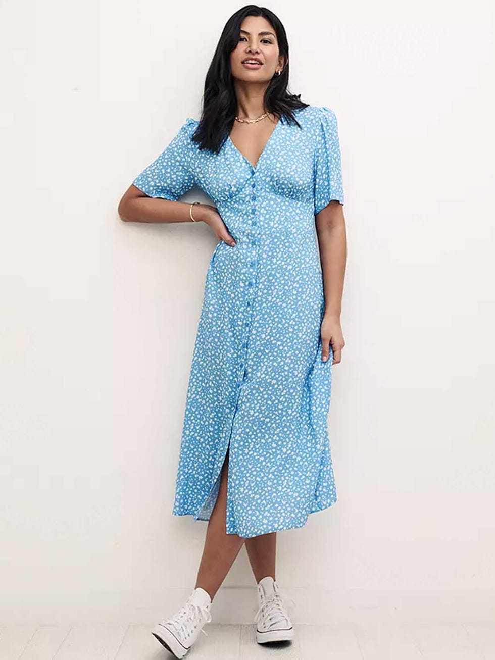 Nobody's Child Alexa Mary Floral Midi Dress, Blue