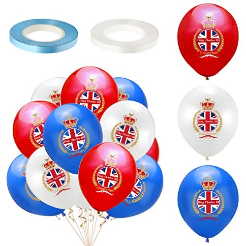 45 globos de coronación y 2 rollos de cintas