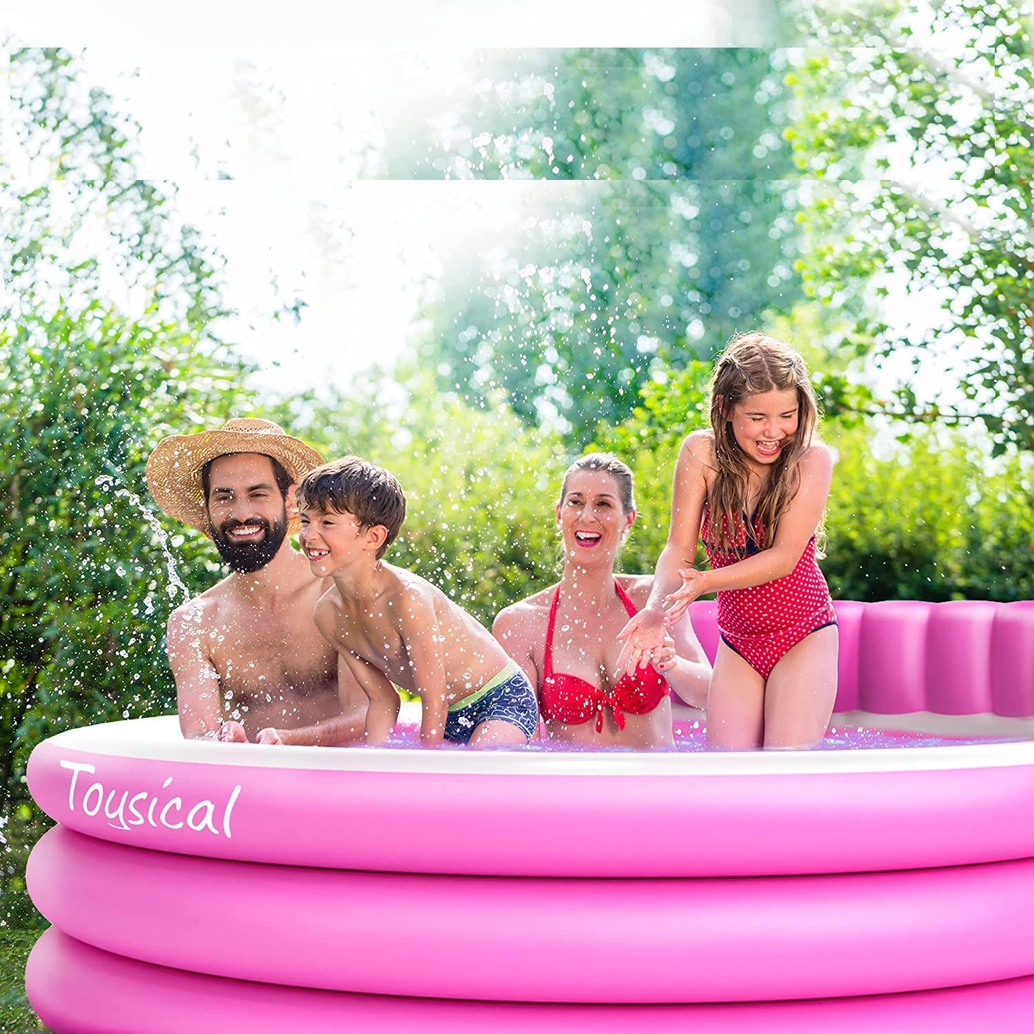 Pink inflatable store pool