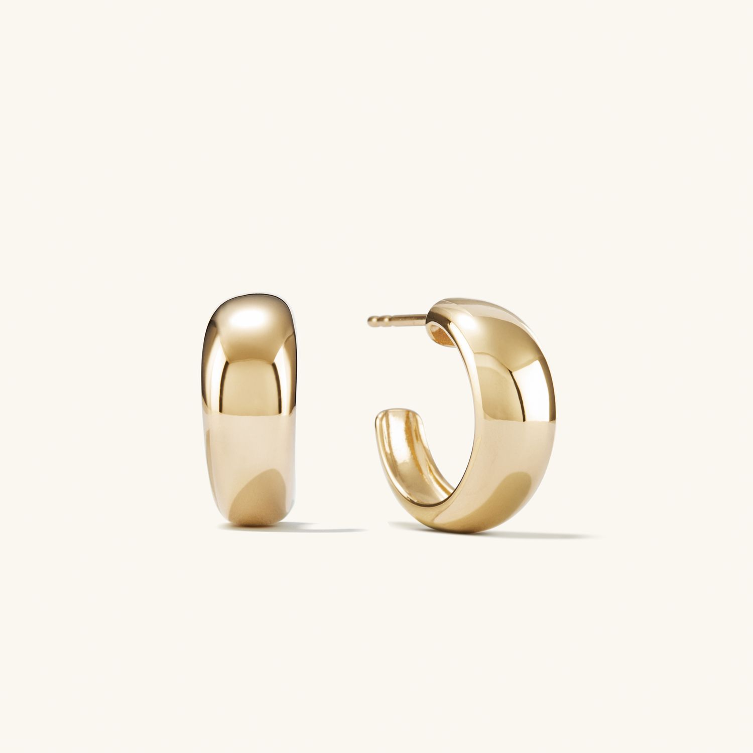 Stylish 25Mm Round Gold Plated Hoop Earrings | Harfi | Wolf & Badger