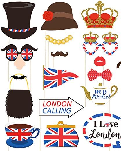 British Photo Booth Props