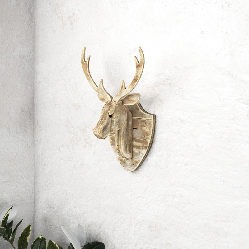 Recycled Wooden Deer Head Wall Décor