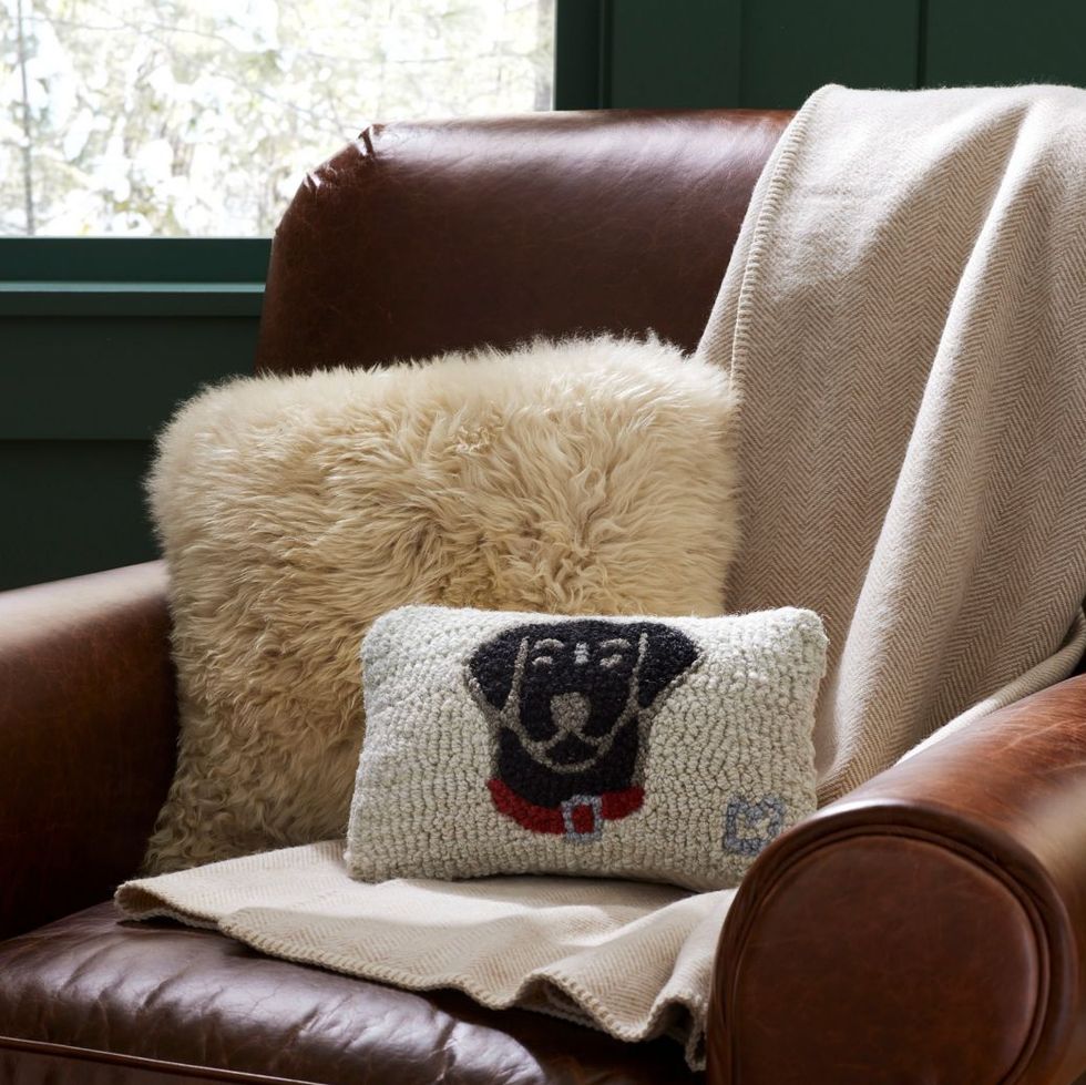 Wool Hooked Throw Pillow