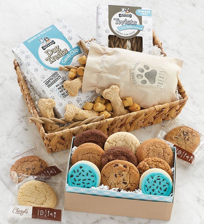 Gourmet dog shop treats gift basket