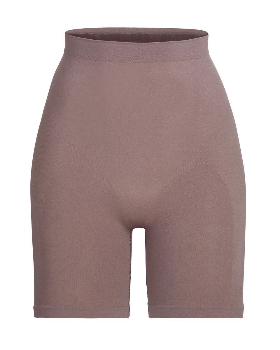 Buy SKIMS Grey Everyday Sculpt High-Waisted Mid Thigh Shorts for