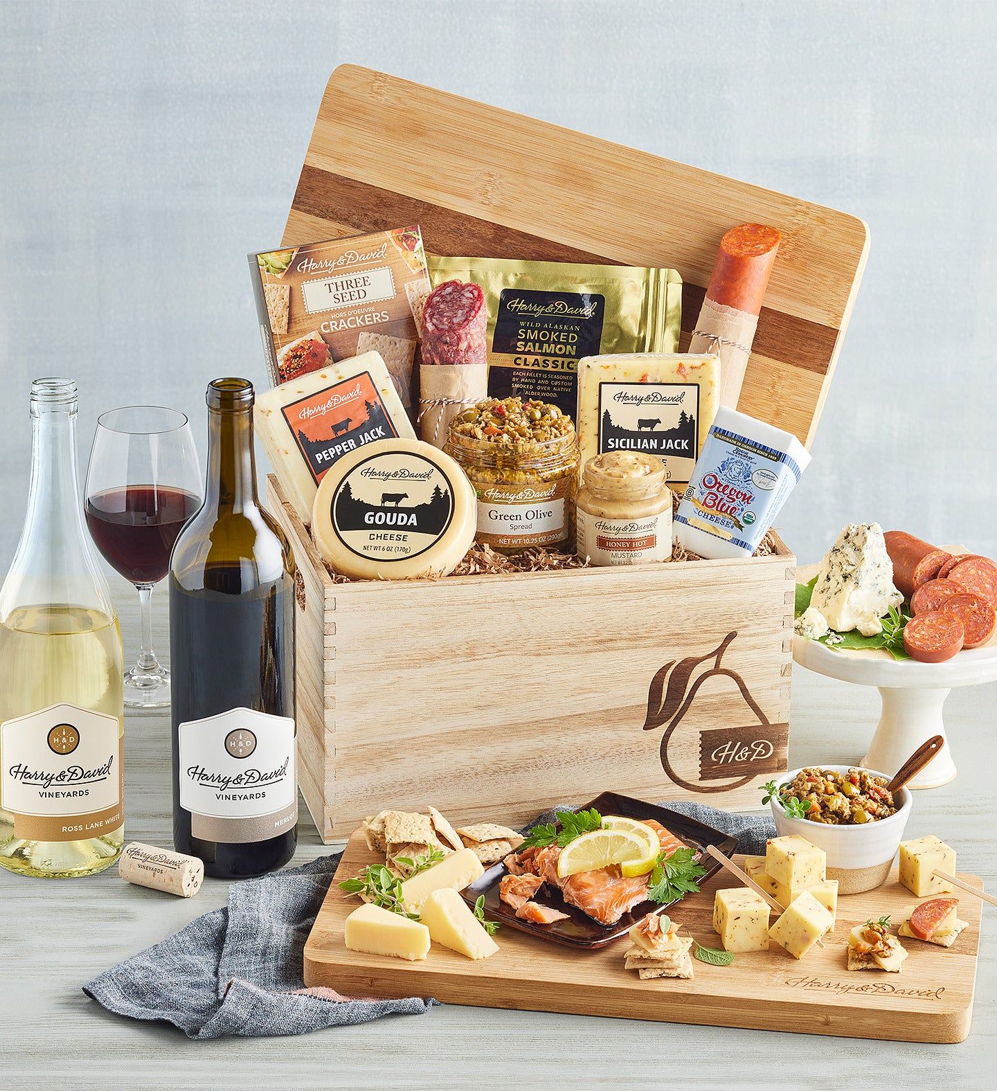 WISH YOU SUCCESS WINE & GOODIES GIFT BASKET, wine gift baskets, USA Delivery