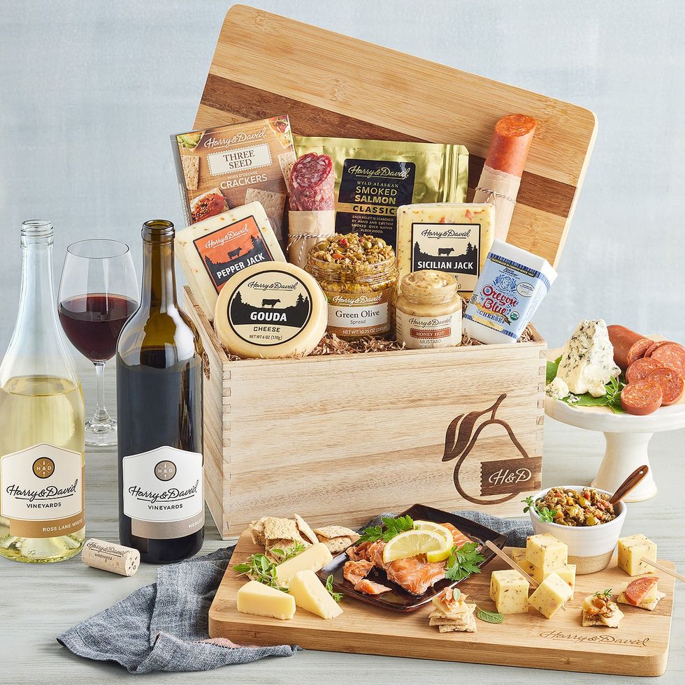 Artisan Meat and Cheese Gift with Wine
