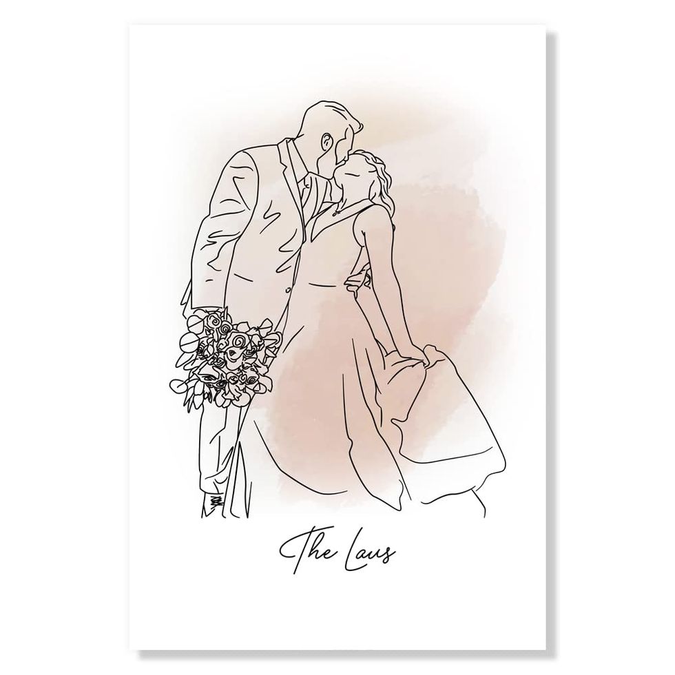 Anniversary Gift Anniversary Gifts for Men 1 Year Anniversary Gift for Him  Drawing From Photo 