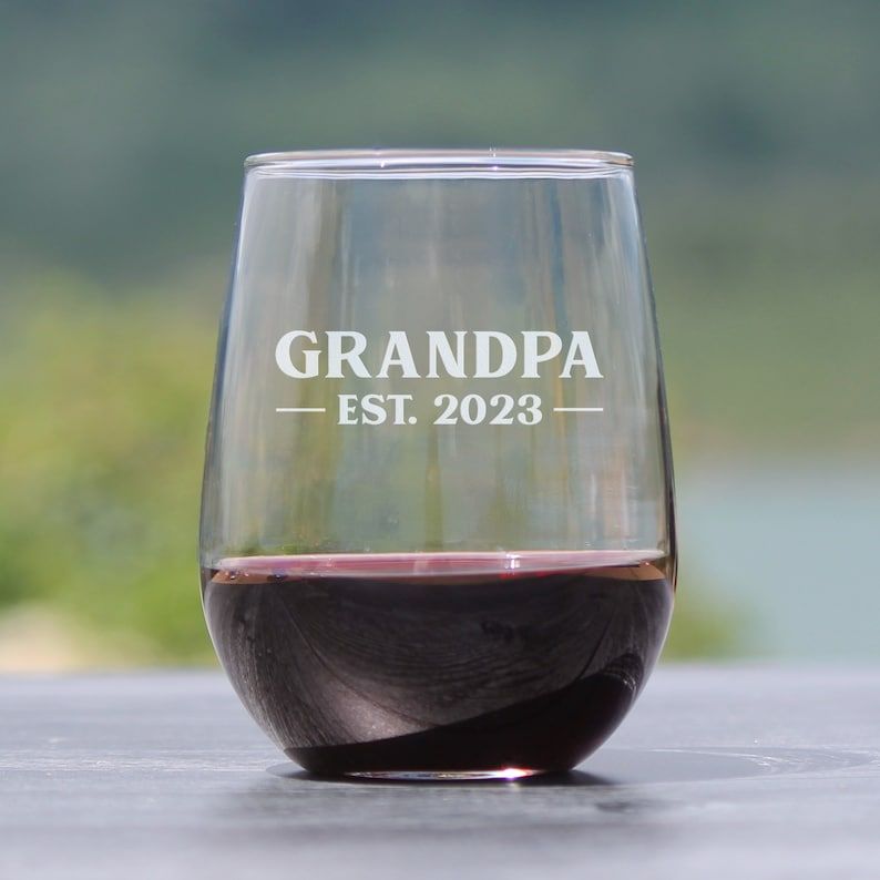 Grandpa Est. 2023 Wine Glass