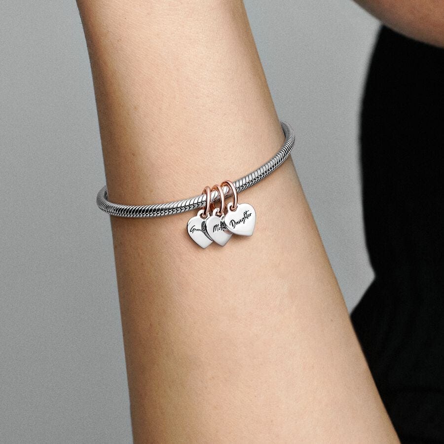 Charm colgante divisible tres corazones 