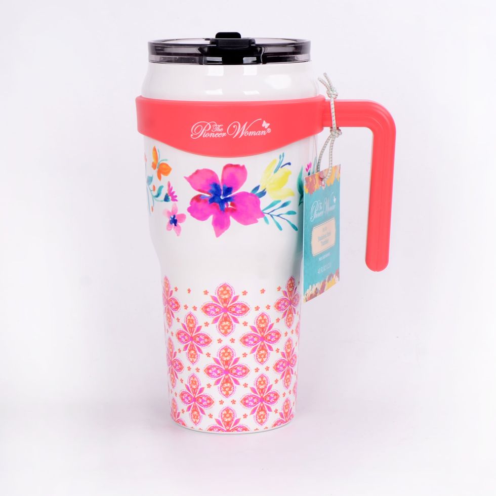 The Pioneer Woman Stainless Steel Insulated Tumbler - Pink Folk Geo