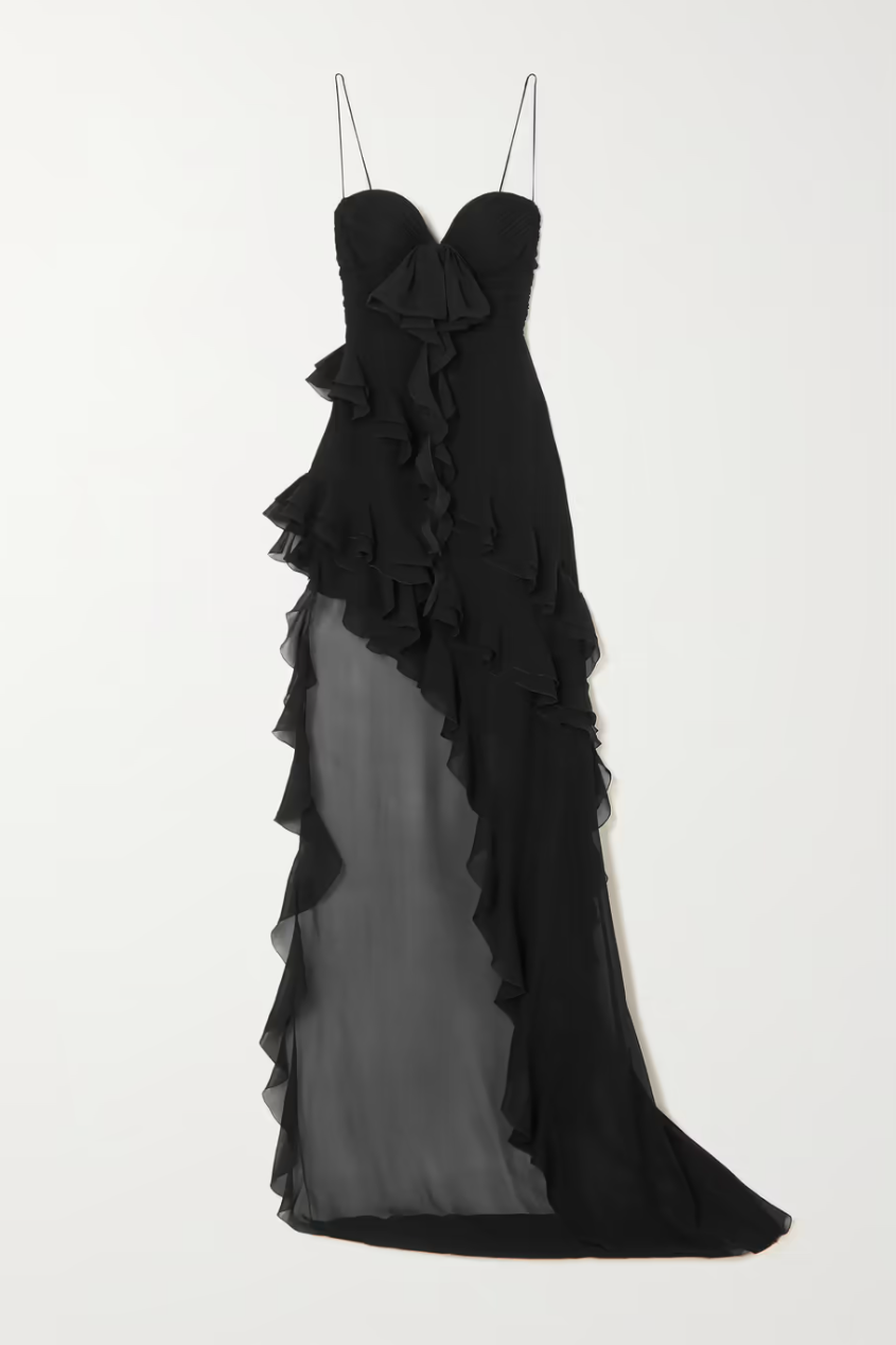 Asymmetric Silk-Georgette Gown Asymmetric Silk-Georgette Gown