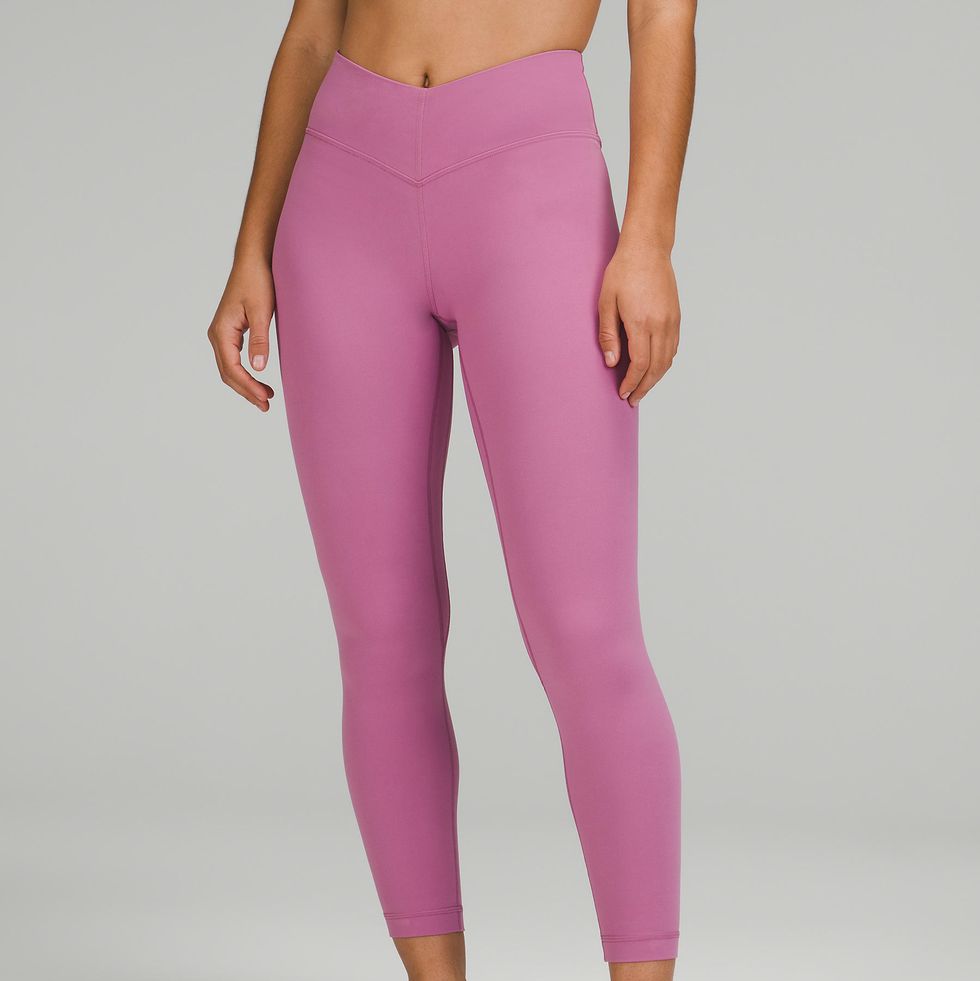 Lululemon Hop To It Cropped Leggings In Purple And Hot Pink Size 6