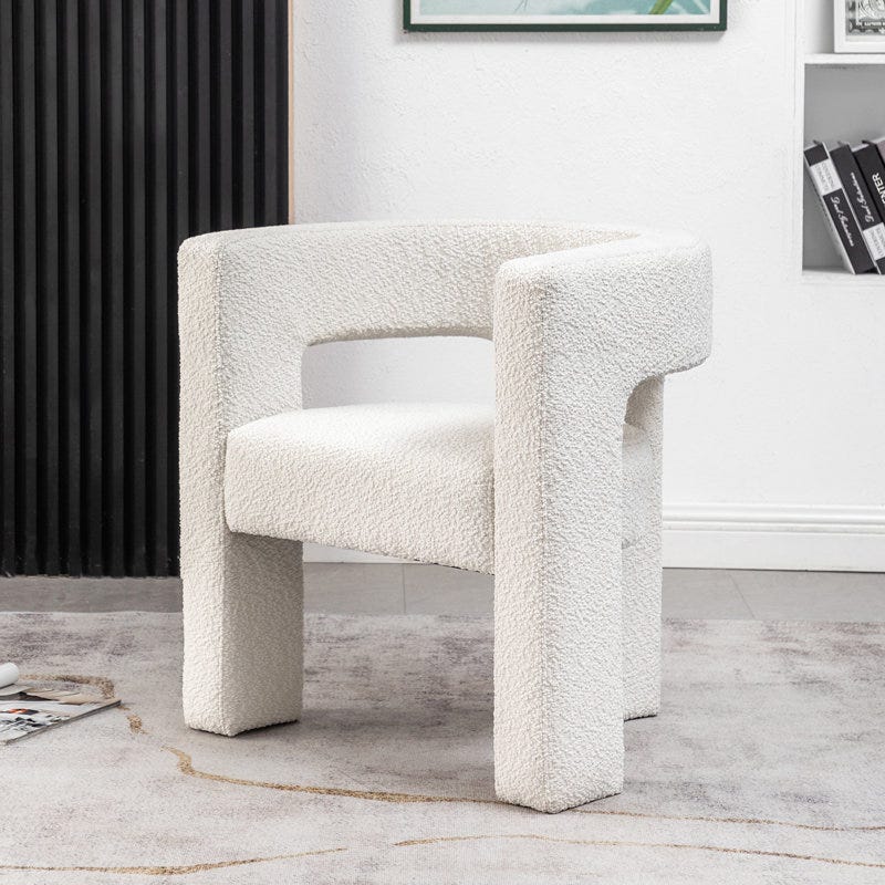 Avreet Wide Boucle Upholstered Square Armchair