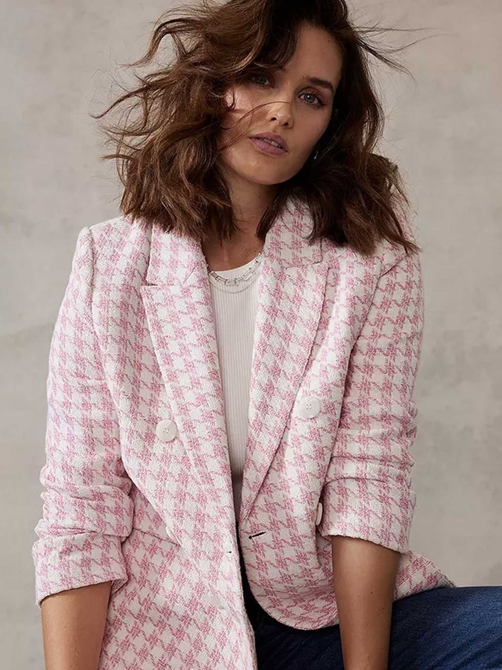 Houndstooth Boucle Blazer
