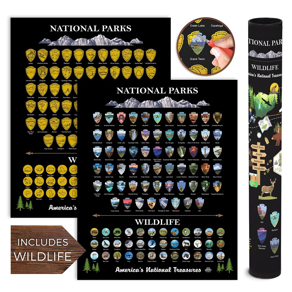 National Parks of United States Scratch Off Map