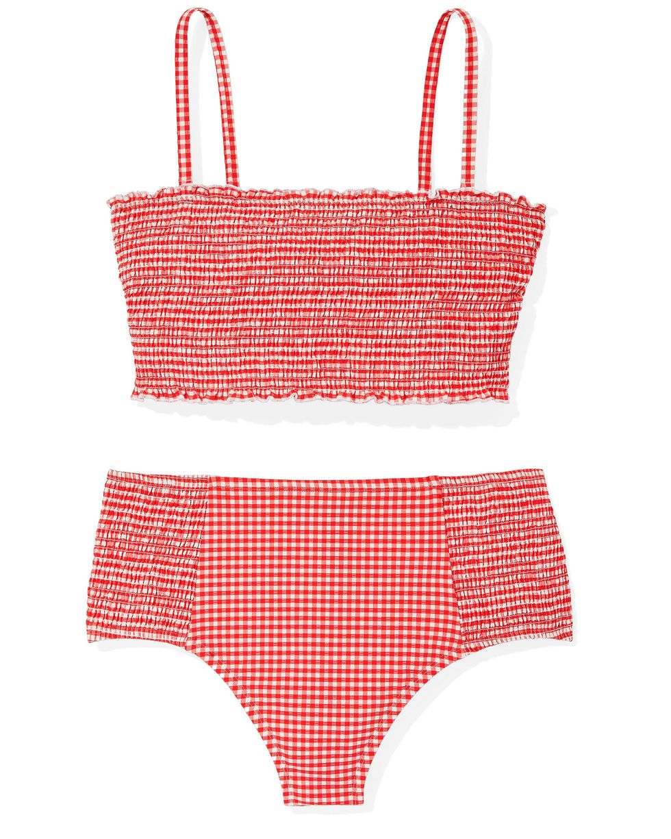 Smocked Red Gingham Bikini