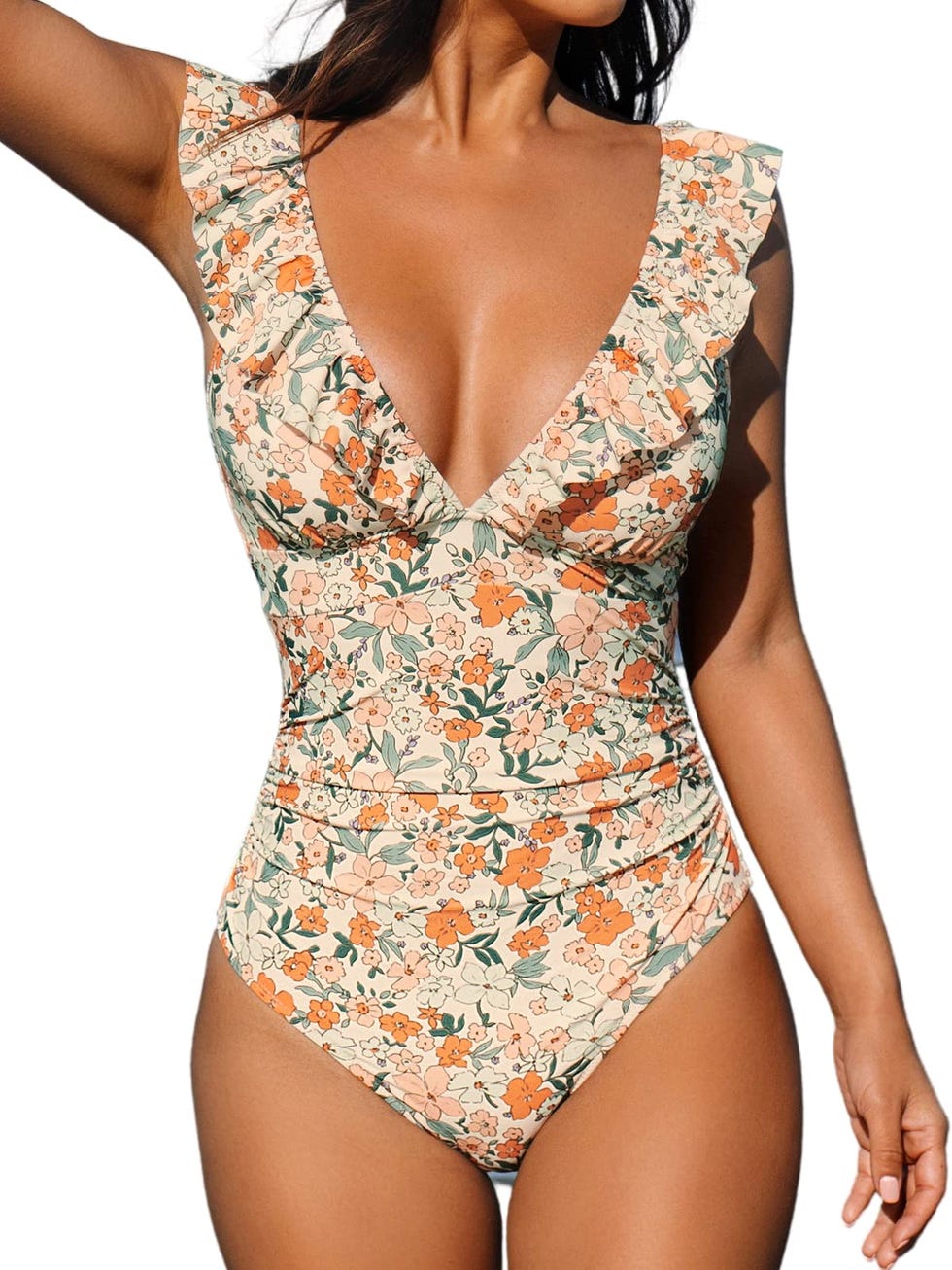  Ruffled One-Piece Swimsuit