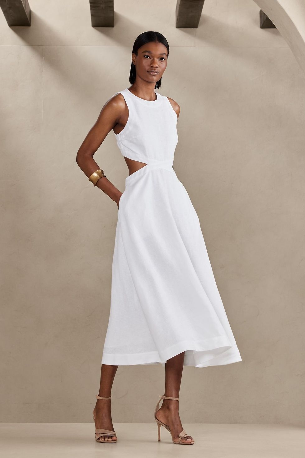 CASSI Linen Backless Dress With Halter Neck Backless Halter Dress White  Linen Dress Evening Dress Linen Beach Dress Romantic Dress 