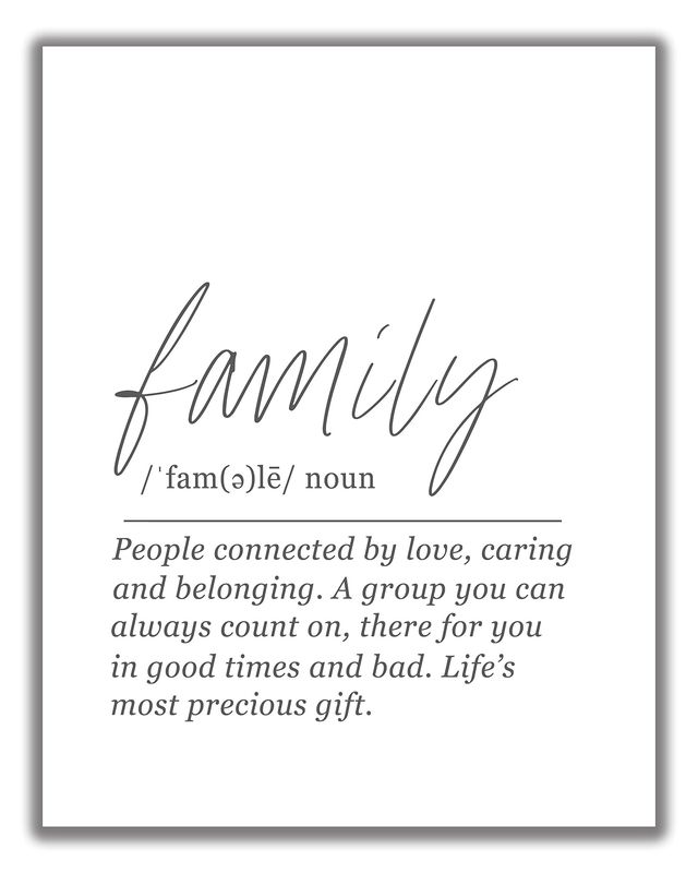 FAMILY Definition Wall Art - 11x14 