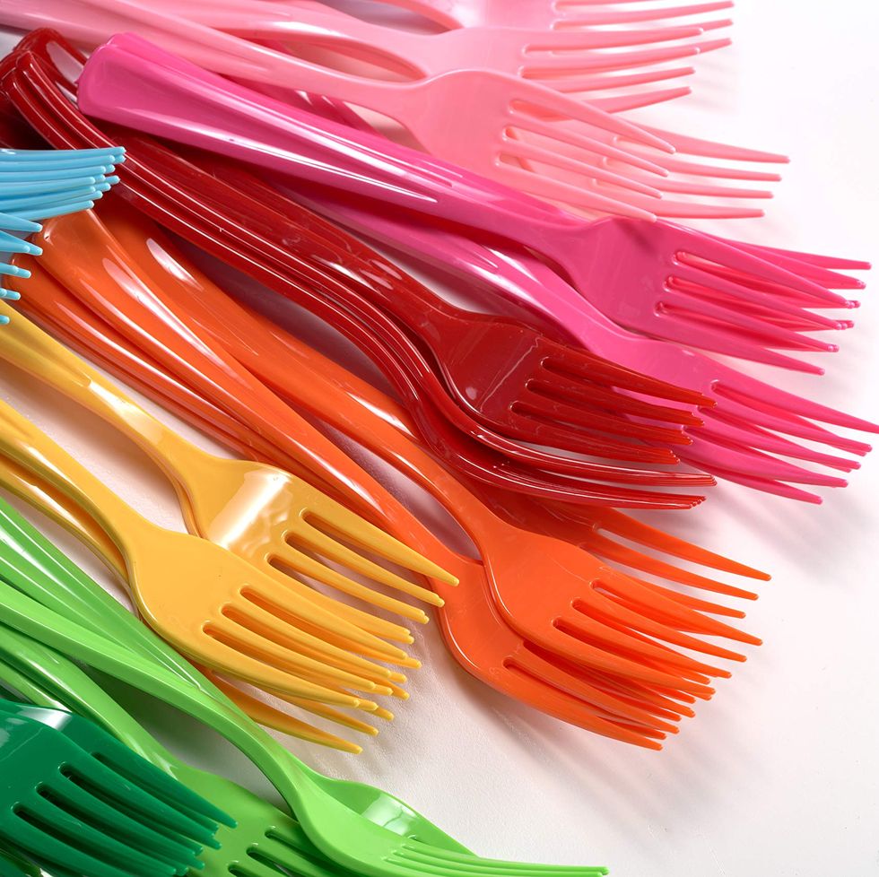 Exquisite Solid Color Premium Plastic Cutlery, Pack of 50