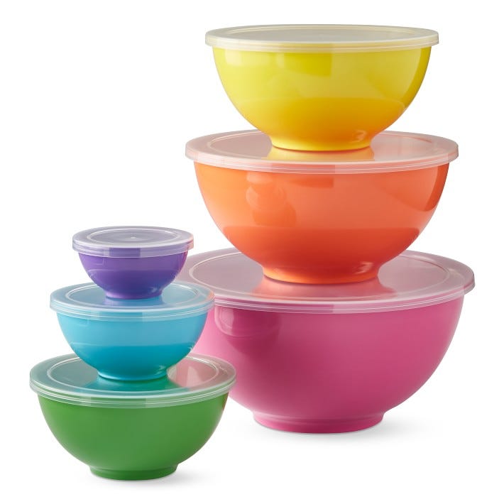 Flour store melamine mixing bowl with lid