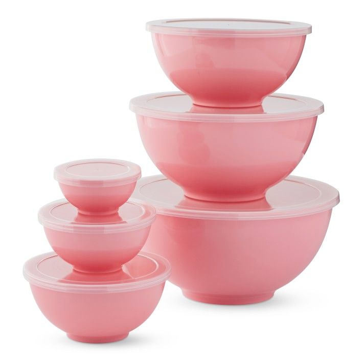 Melamine Mixing Bowls with Lids, Set of 6