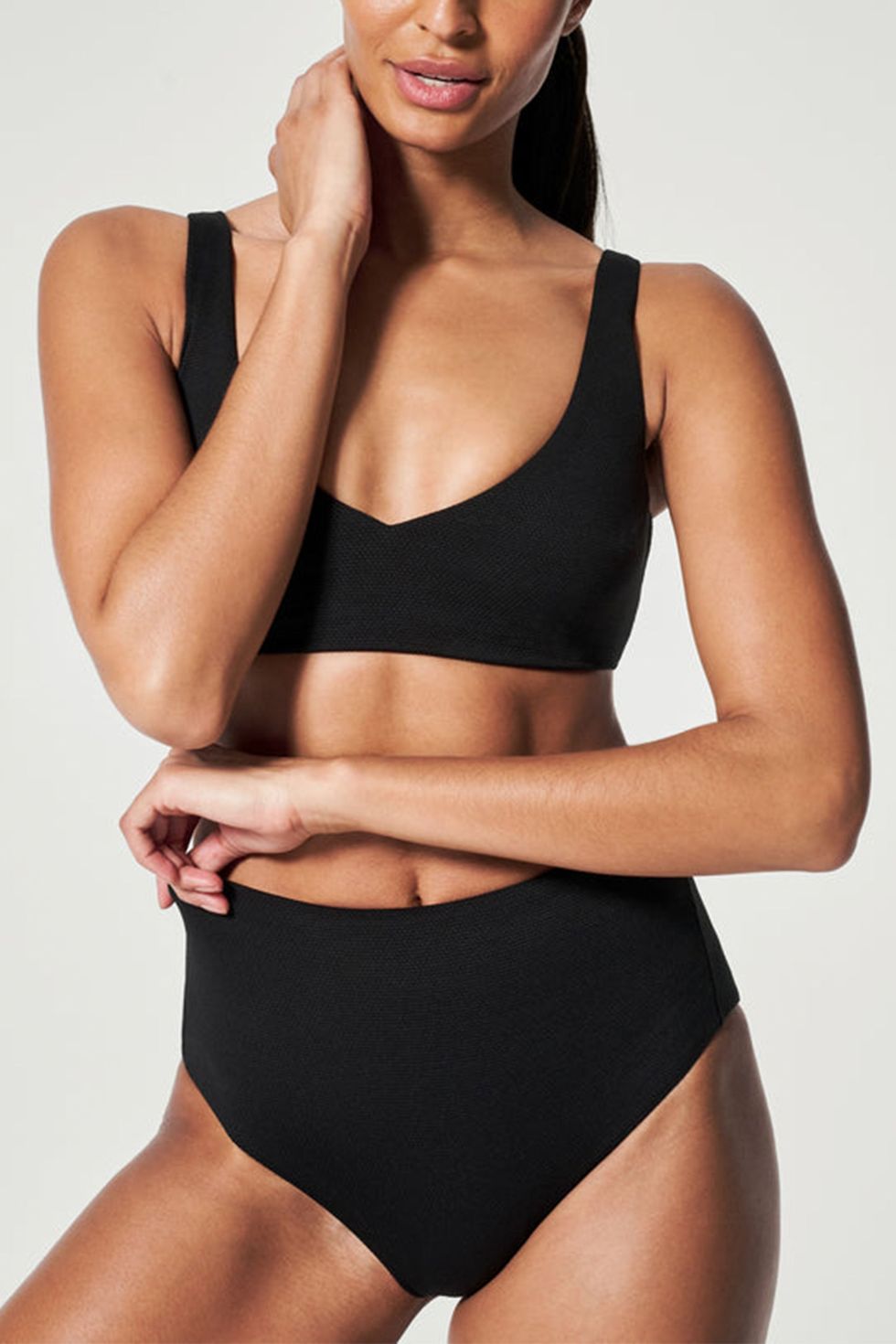 Black High Waisted Seamless Bikini Bottom – Xandra Swimwear