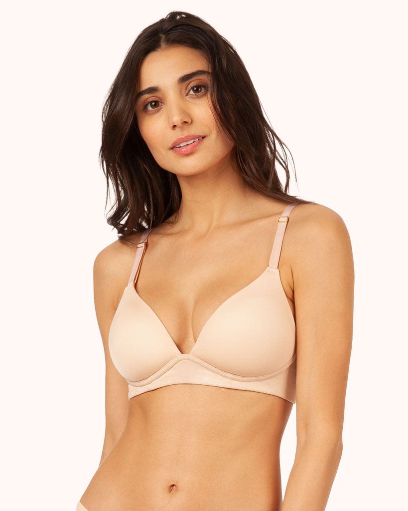 LIVELY All-Day Deep V Wireless Bras for Women, Plunging Deep V-Neckline Bra  with No Underwire