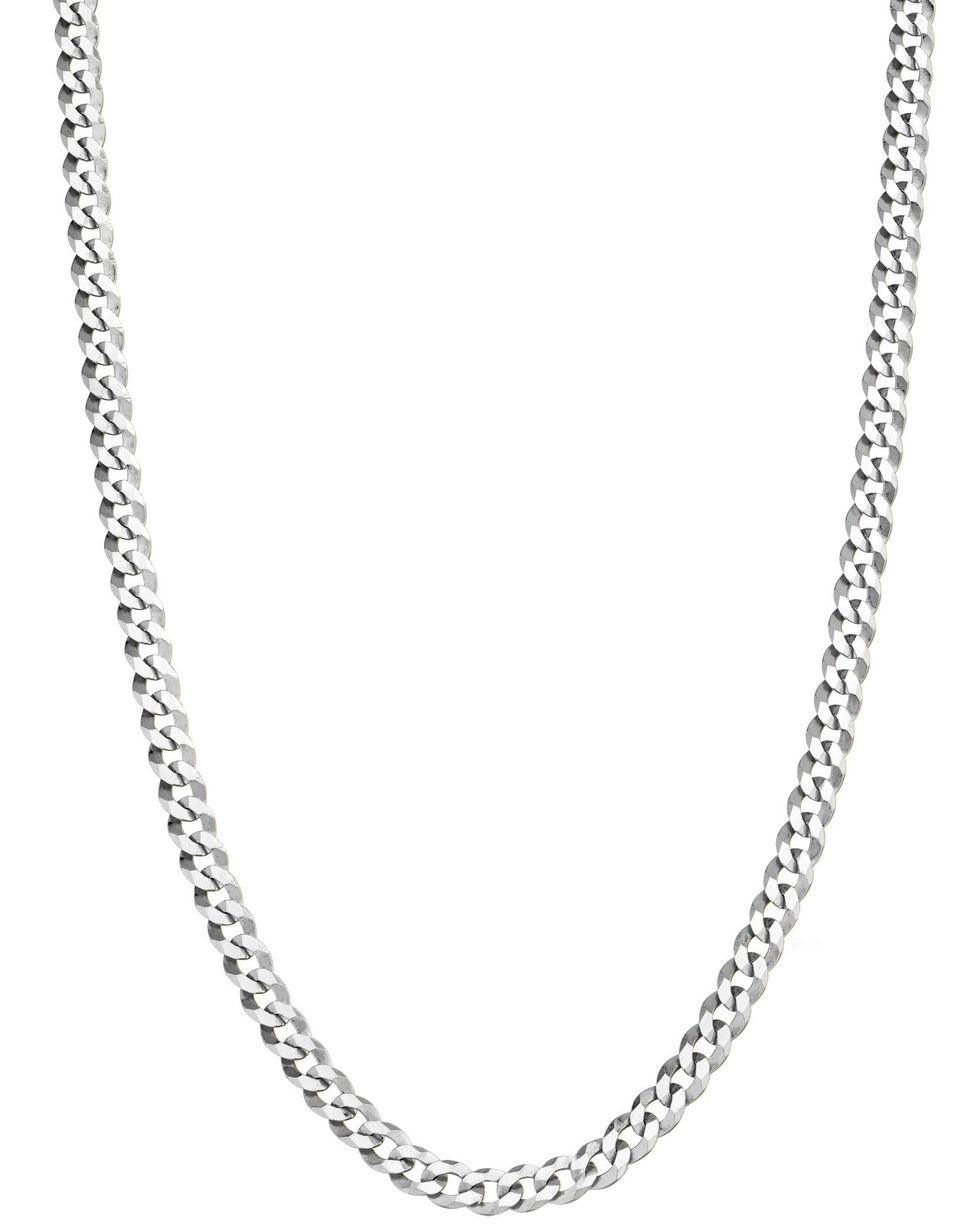 Sterling Silver Curb Cuban Link Chain Necklace