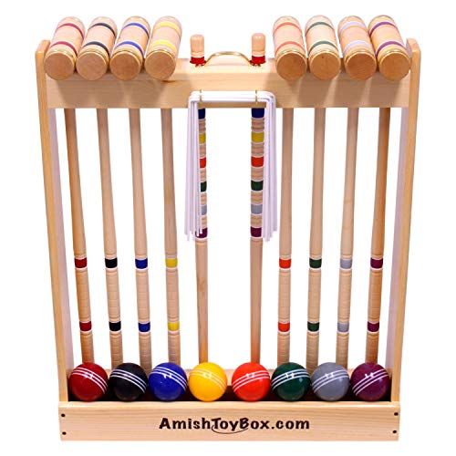 Amish Toy Box Deluxe Croquet Game Set