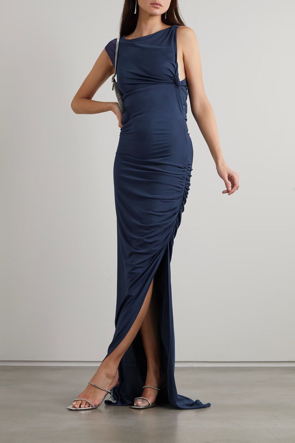 Gesine gathered stretch-tulle maxi dress