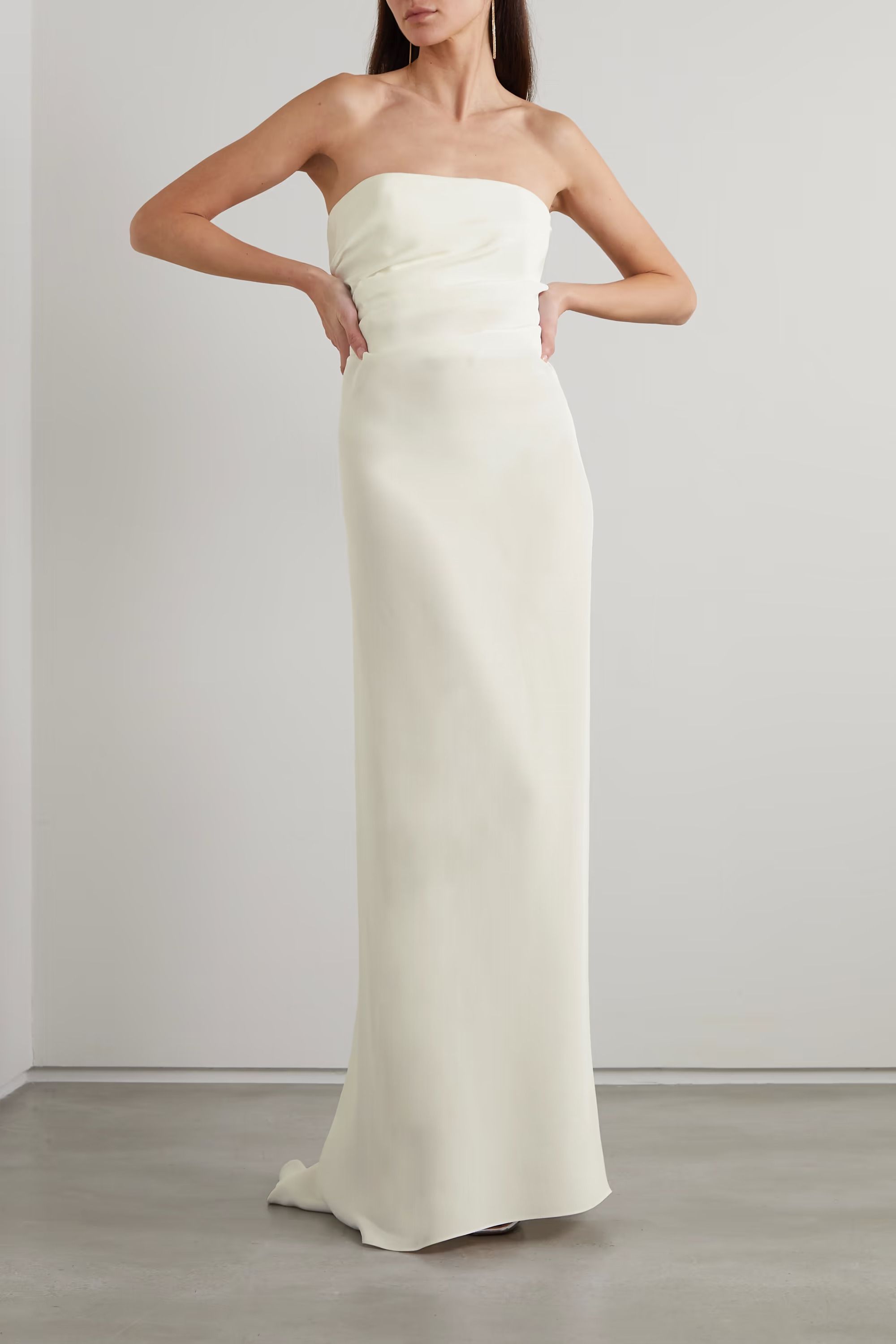 Strapless silk gown sale