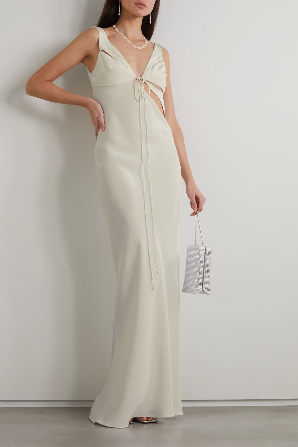 Triquetra cutout silk-faille maxi dress
