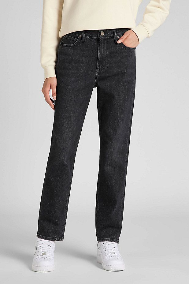 Plus Size Lee Comfort Waist Straight-Leg Black Wash Jeans