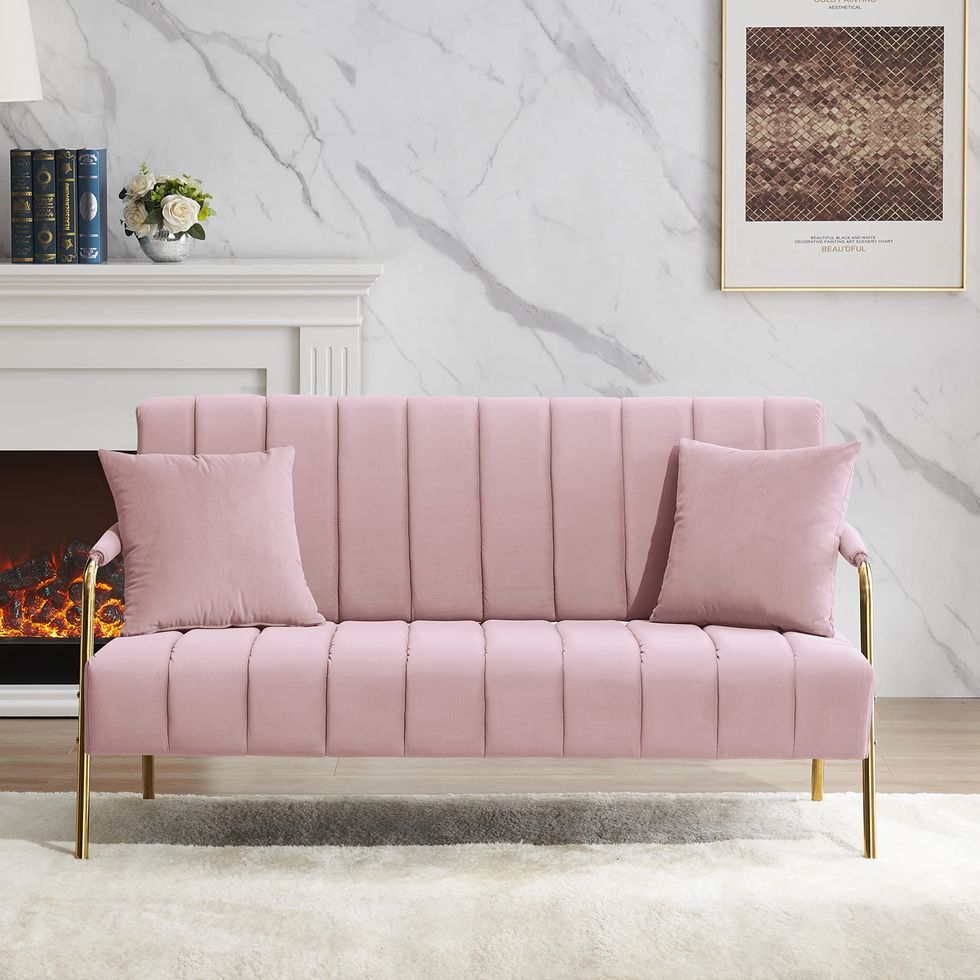 Modern Upholstered Velvet Loveseat Sofa
