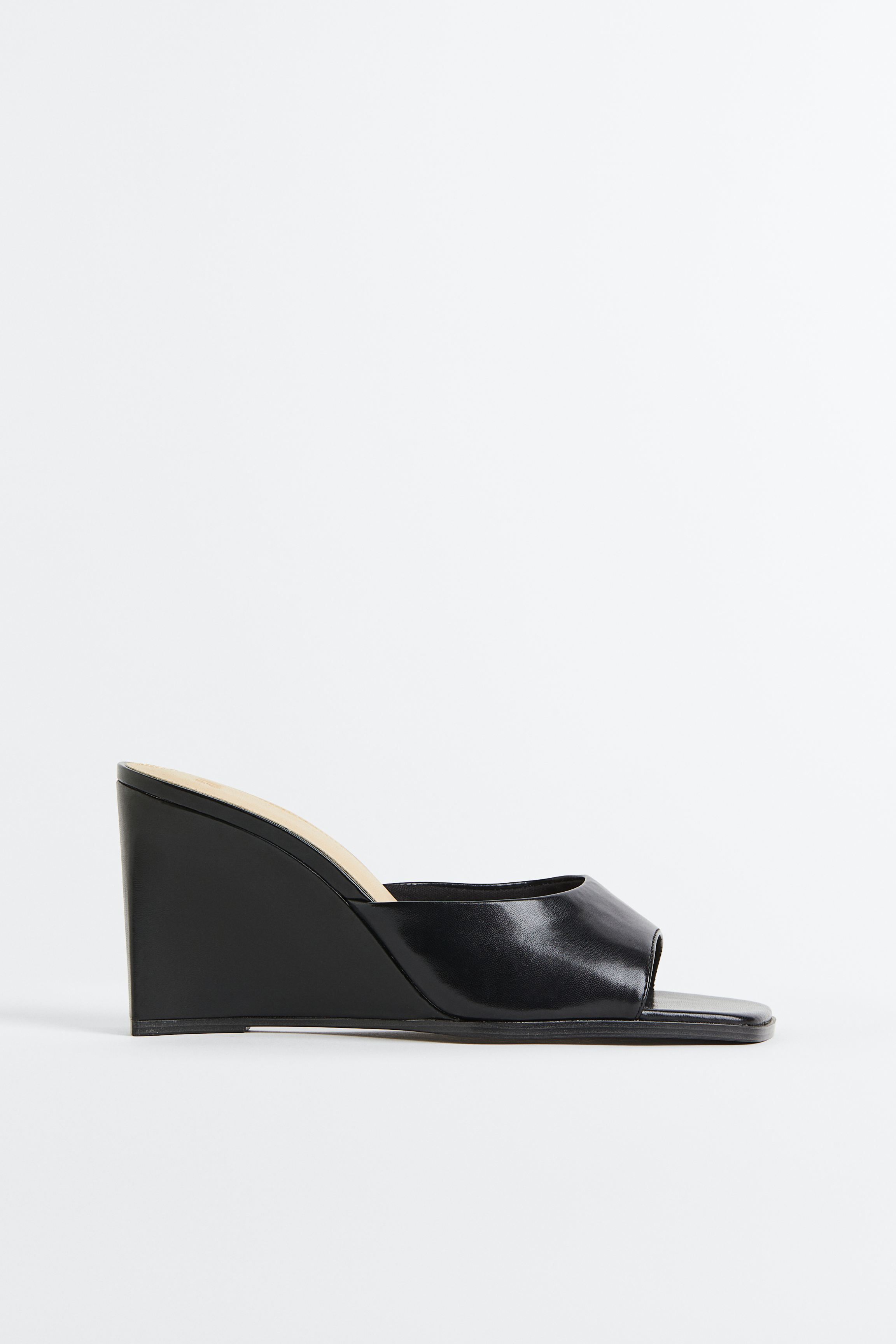 M&s black hot sale wedge shoes