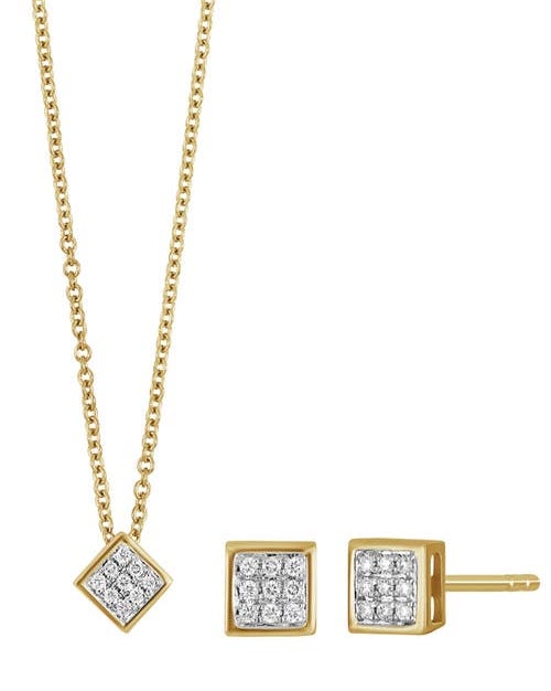 Icon Petite Diamond Stud Earrings and Pendant Necklace Icon Petite Diamond Stud Earrings and Pendant Necklace