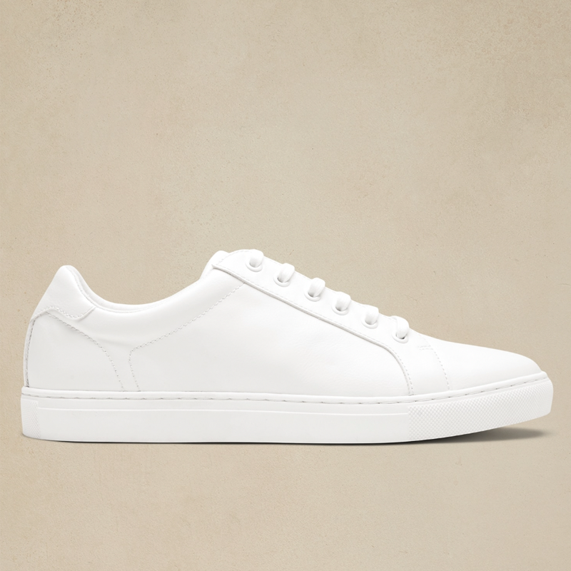 Men's All White Casual Low Top Sneakers