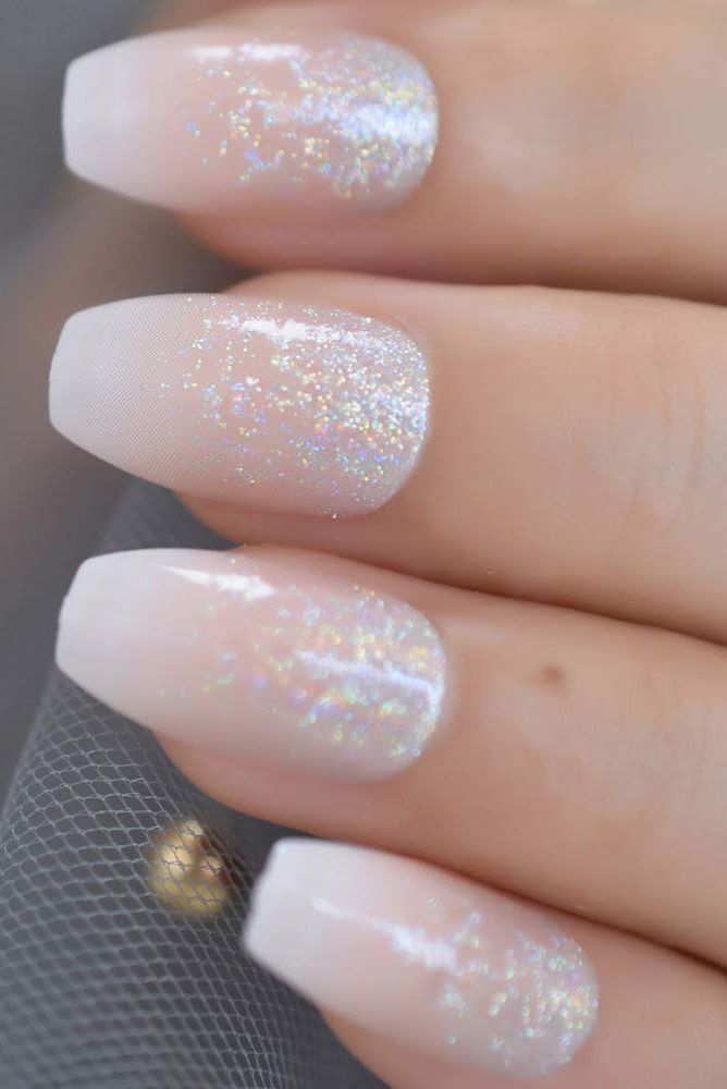Ombre Holographic Glitter Nails